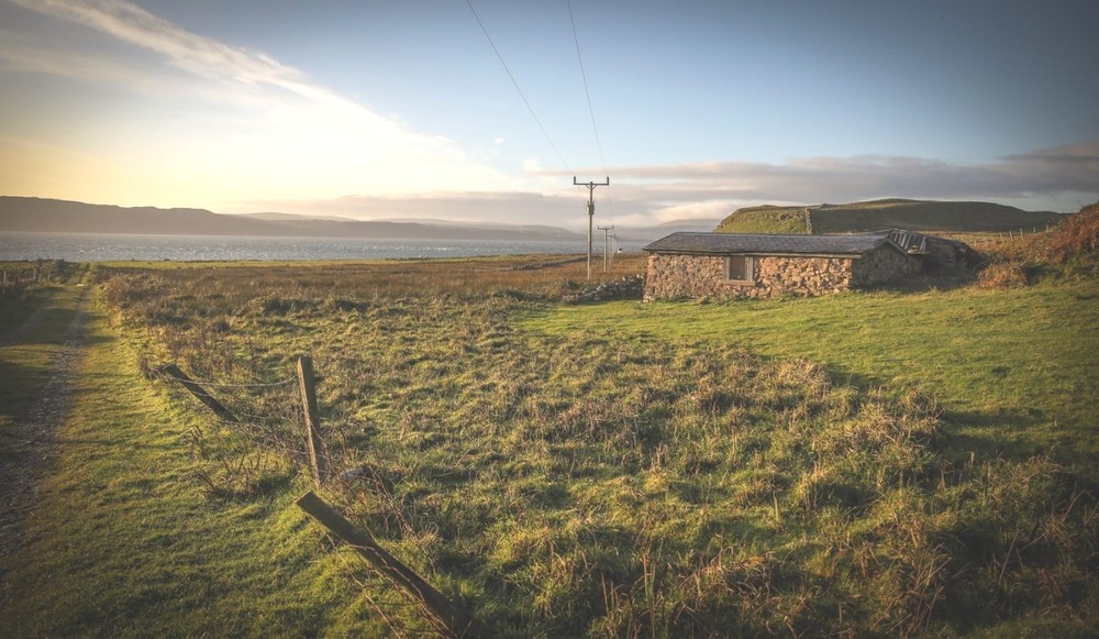 The exterior of Rue Cottage, a property for sale on Rathlin Island.